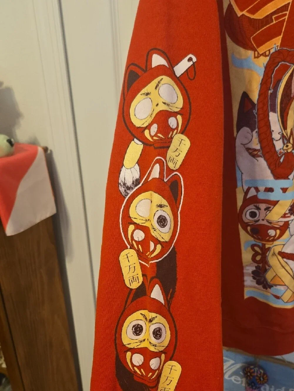 Gildan Rust Orange Anime Graphic Crewneck Sweater